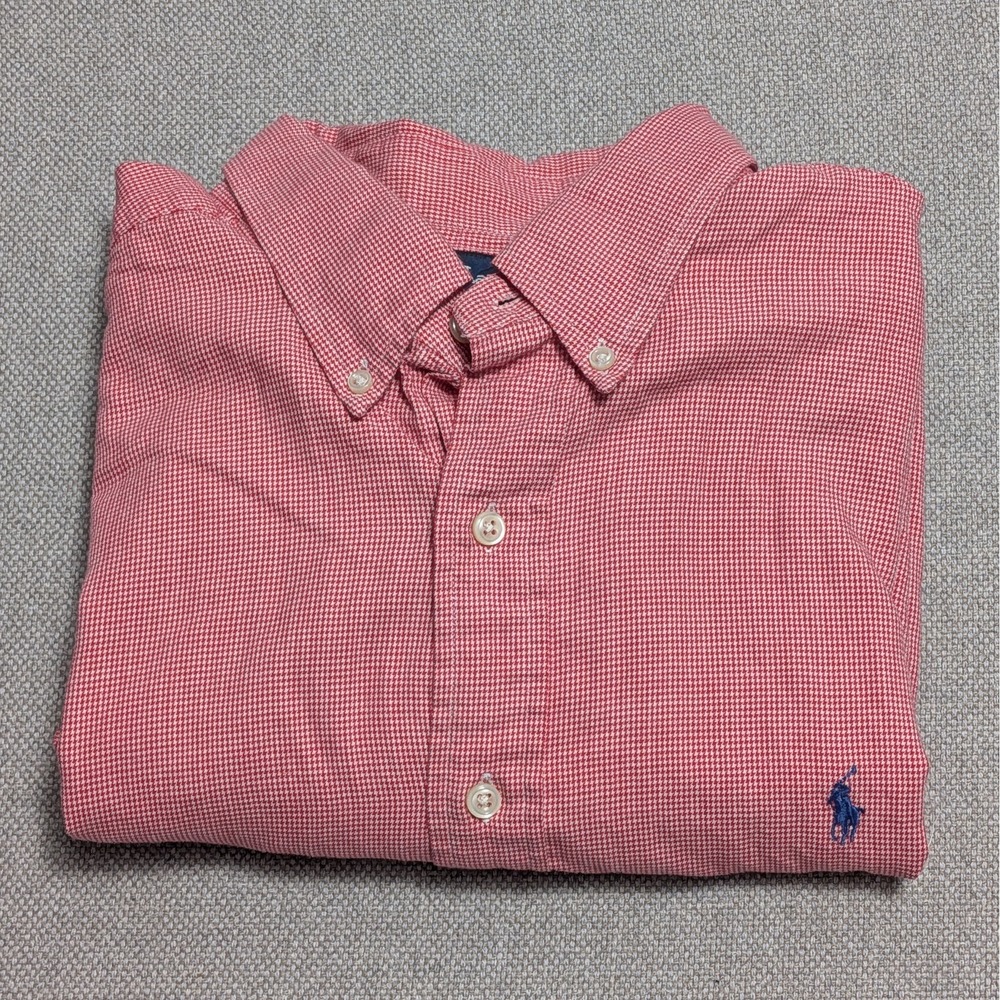 Ralph Lauren Blake Men's XL Red Gingham Plaid 100% Cotton Button Down Shirt